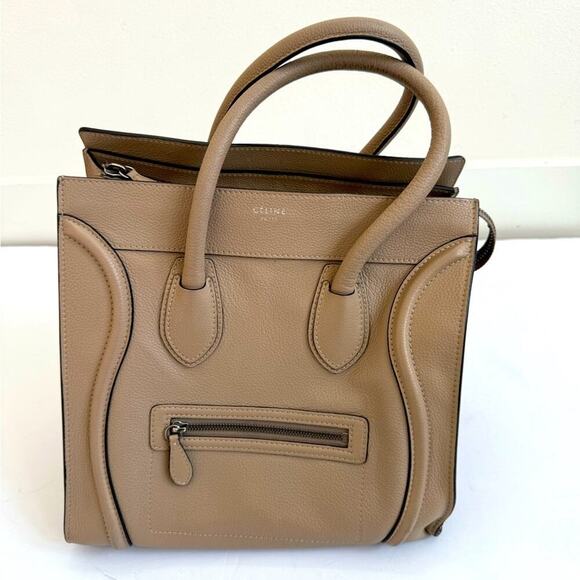 Celine Handbags - Celine Tan calfskin leather Mini Dune tote bag